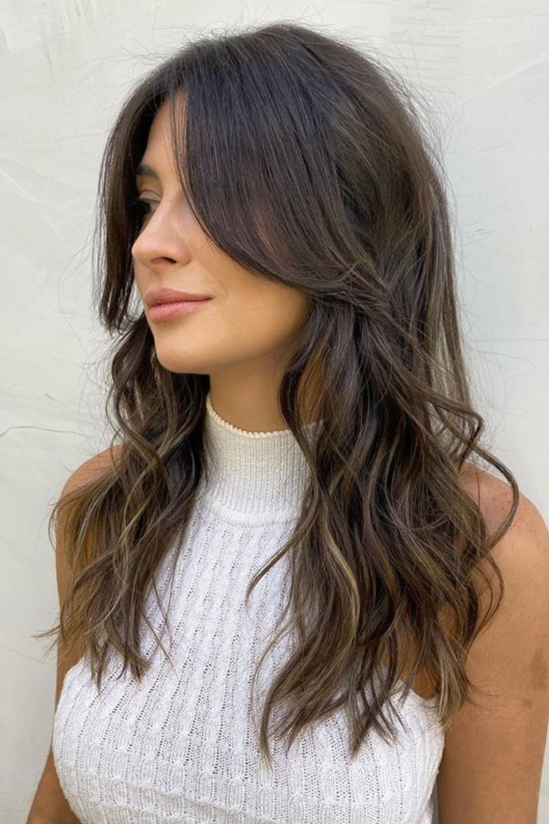 Cheveux avec frange ouverte