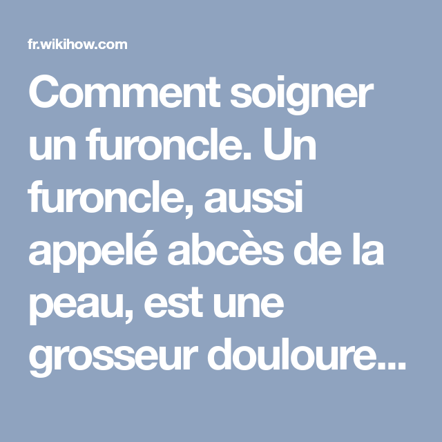 Furoncle Pubien Soulager Remèdes