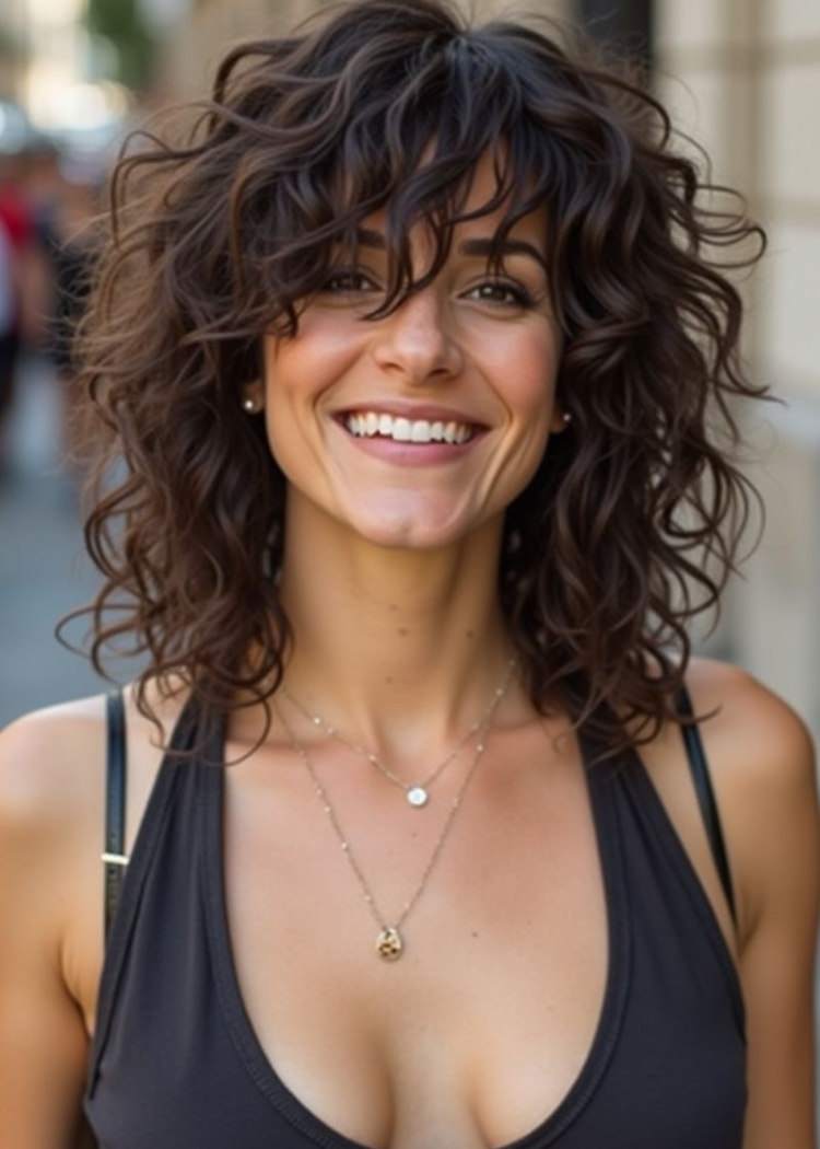 Dégradé bouclé femme