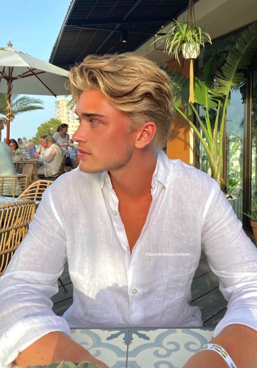 Dégradé blond homme soleil