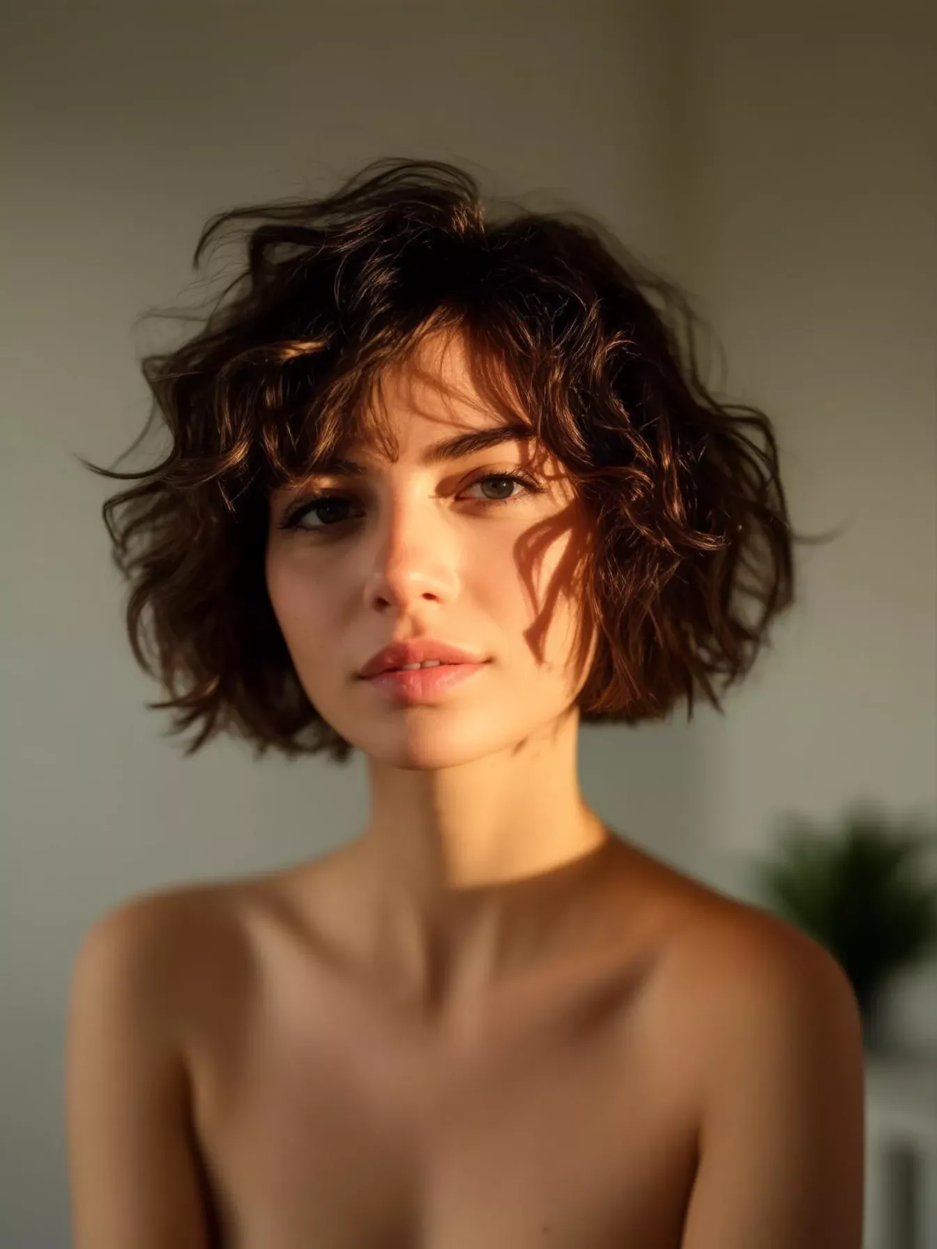 Carré court bouclé structuré