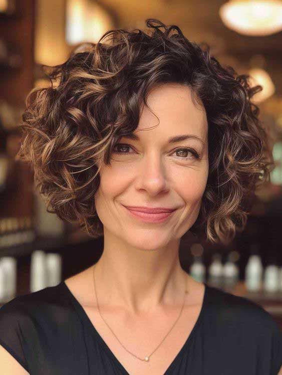 Coupe courte cheveux frisés