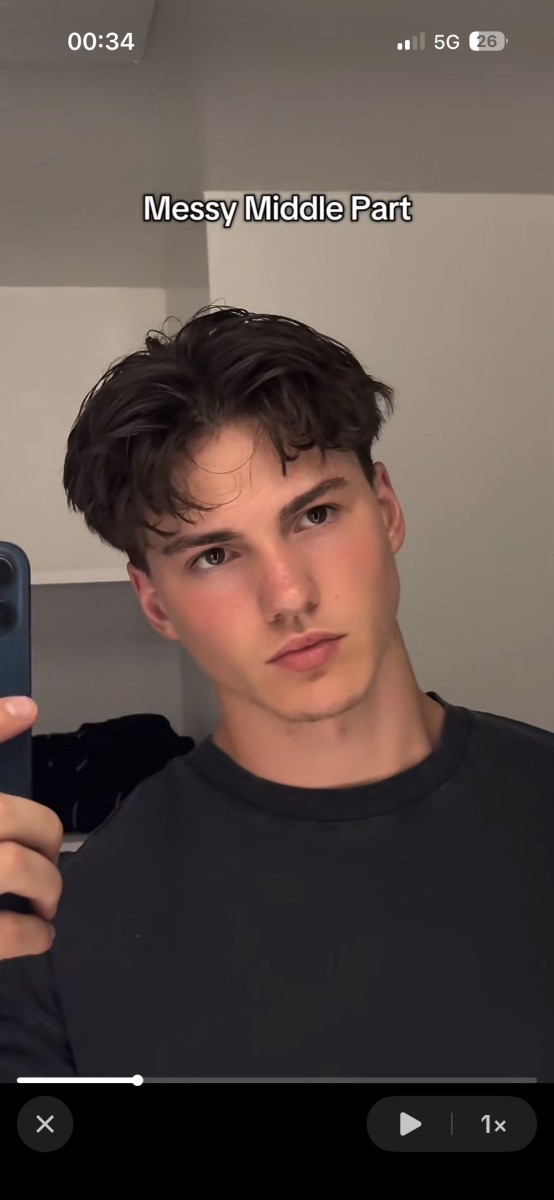Middle part homme