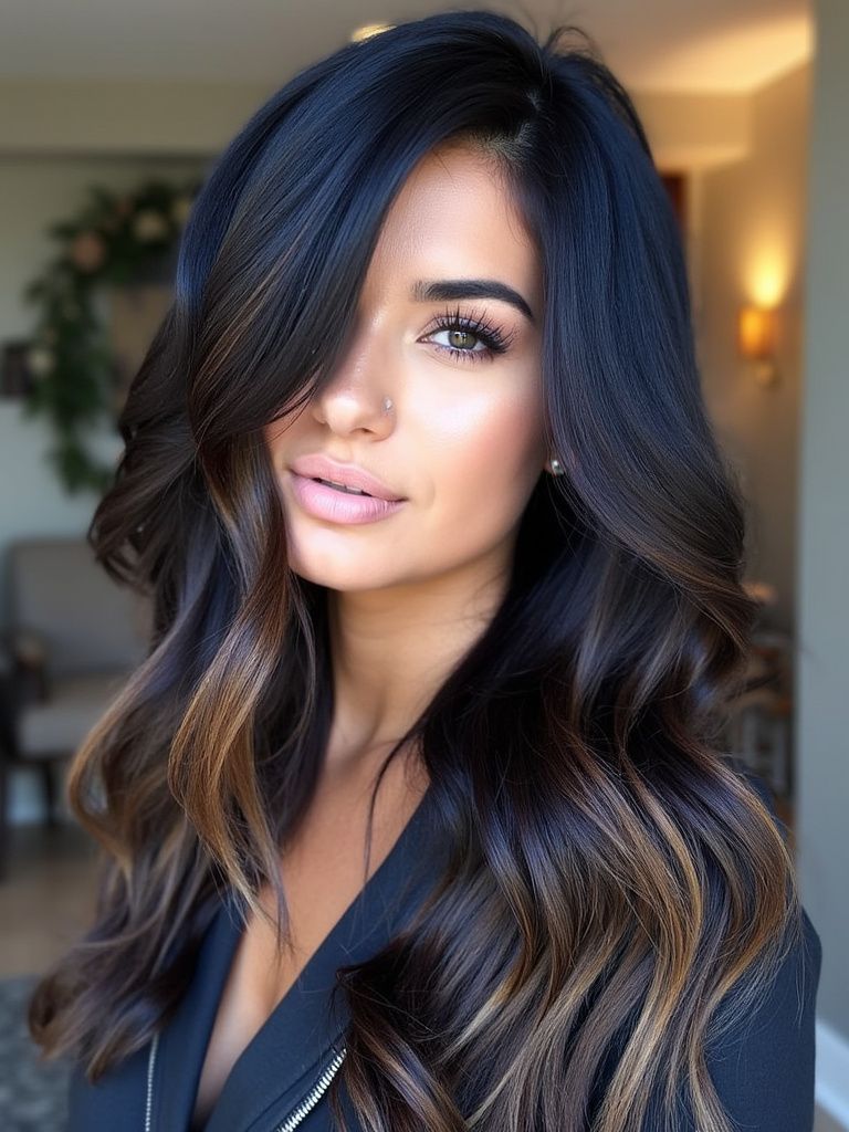 Cheveux noirs méchés