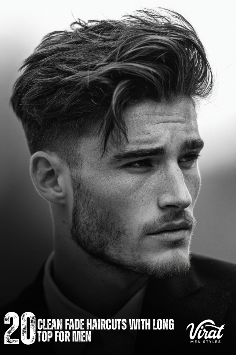 Coupe homme rasé côtés long dessus