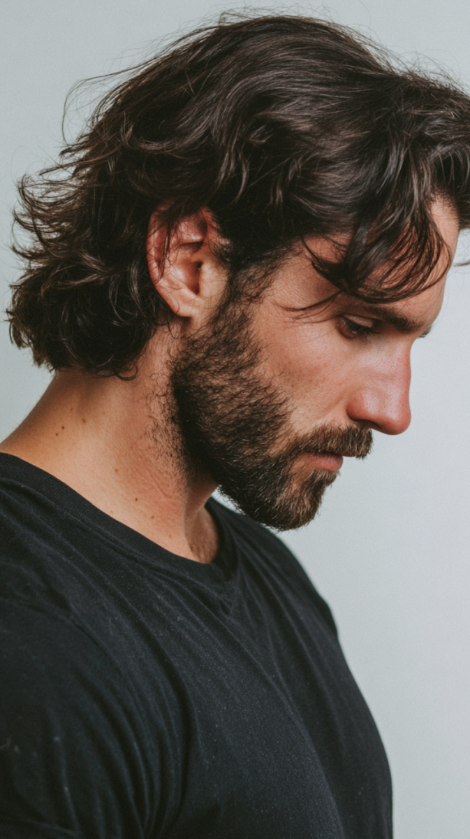 Dégradé cheveux longs homme