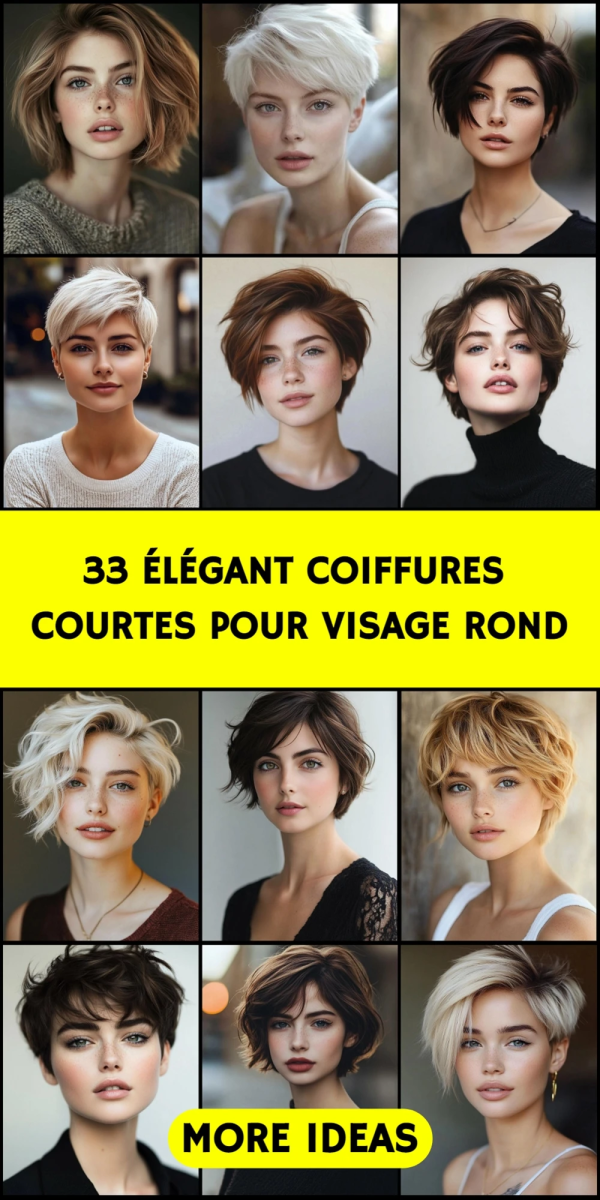 Coupe courte visage rond