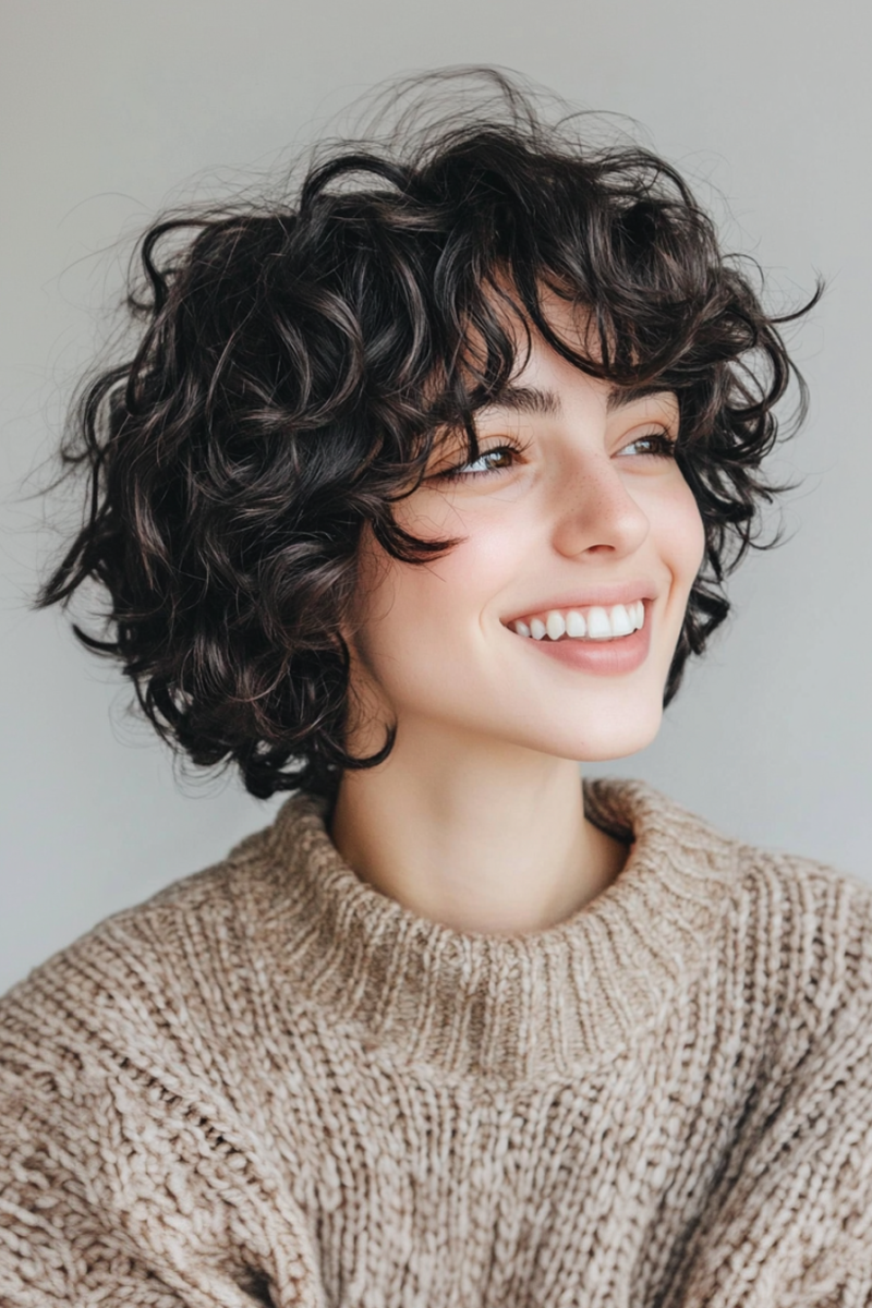 Carré court bouclé