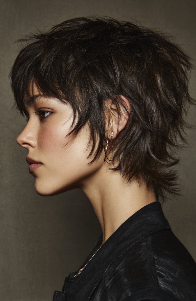 Wolf cut courte femme