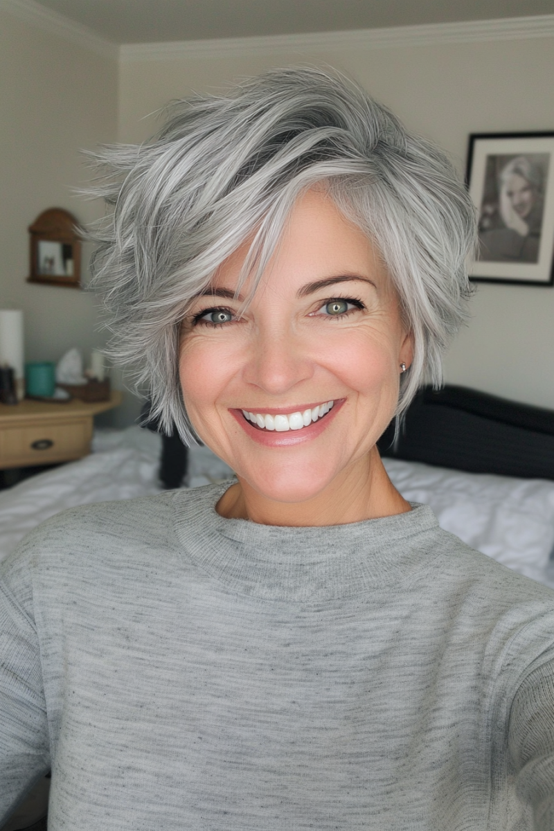 Cheveux gris 50 ans