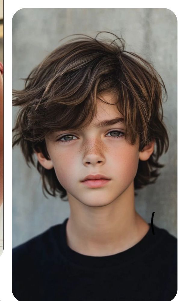 Garçon cheveux longs style
