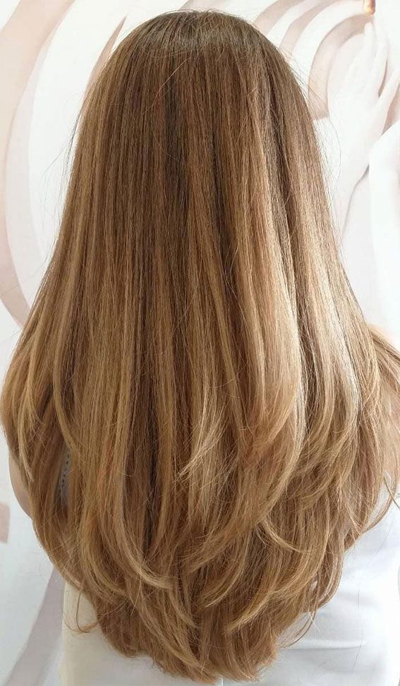 Dégradé long cheveux lisses