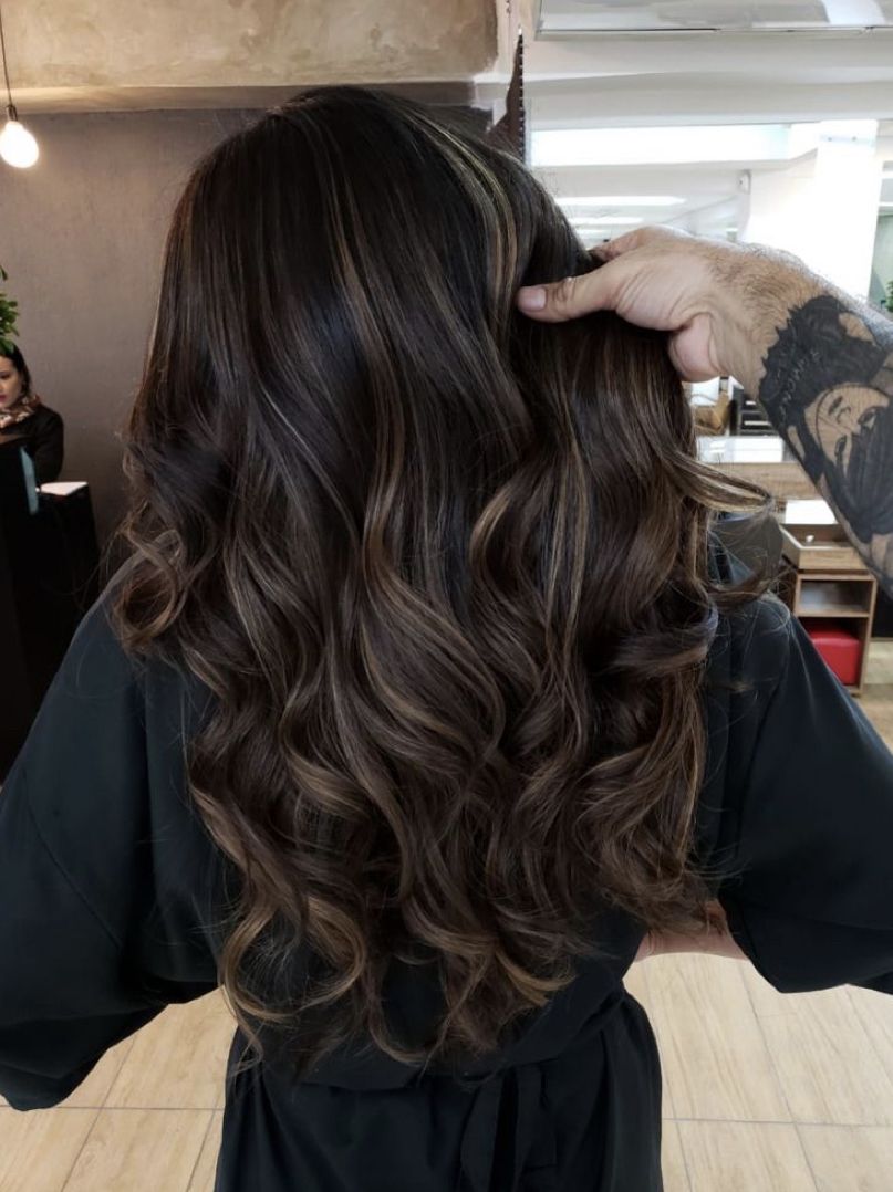 Balayage cheveux noirs