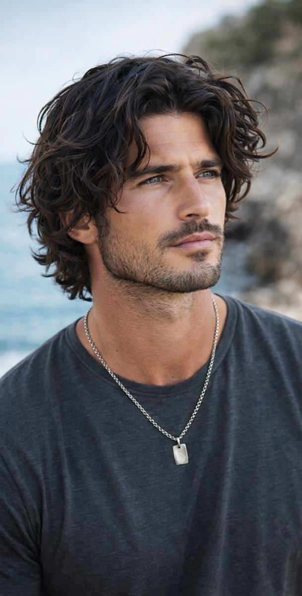 Dégradé cheveux longs homme