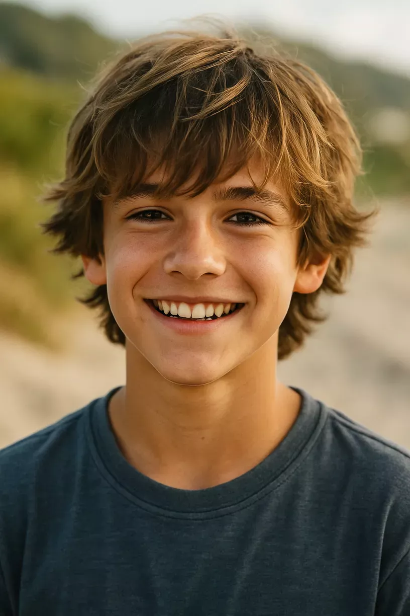 Garçon cheveux longs style