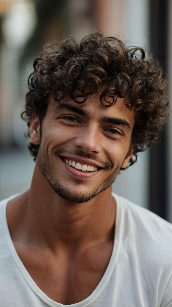 Permanente bouclée homme