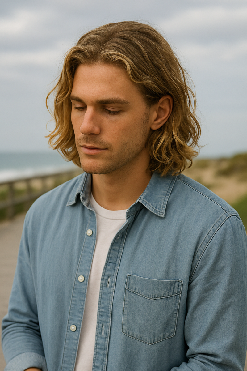 Dégradé blond homme soleil