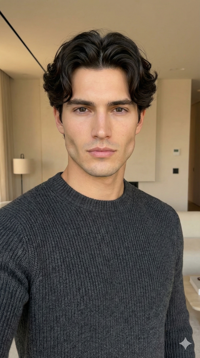 Middle part homme
