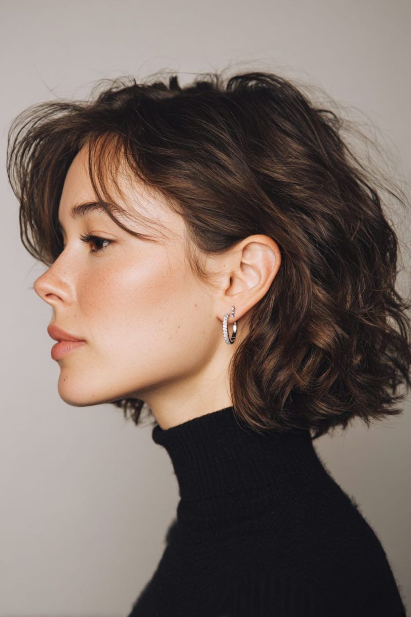 Carré court bouclé structuré