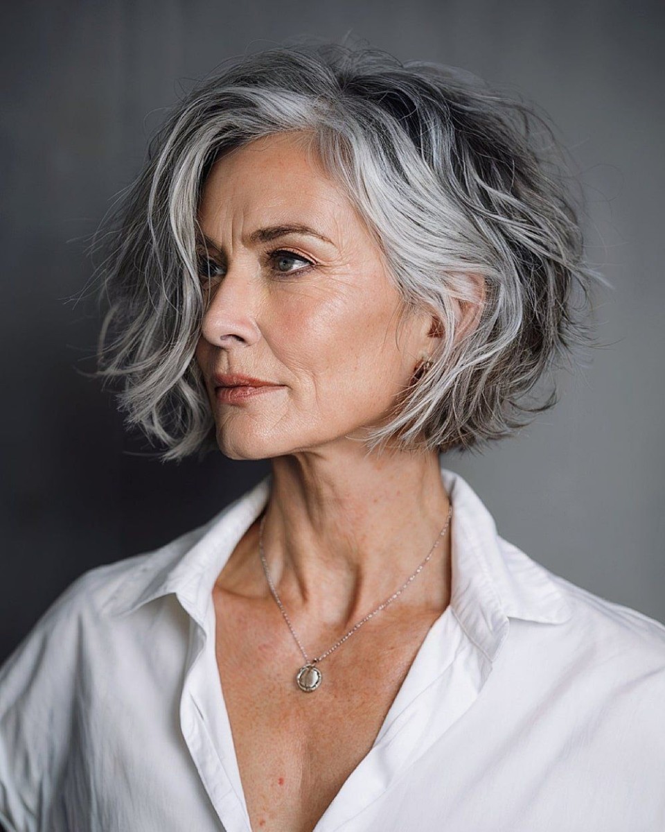 Cheveux gris 50 ans