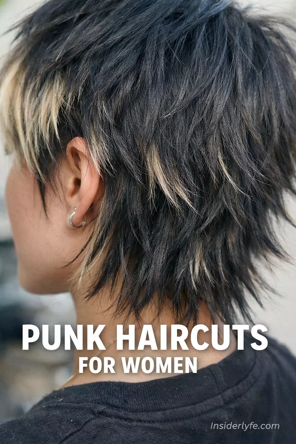 Coupe courte effilée femme rock