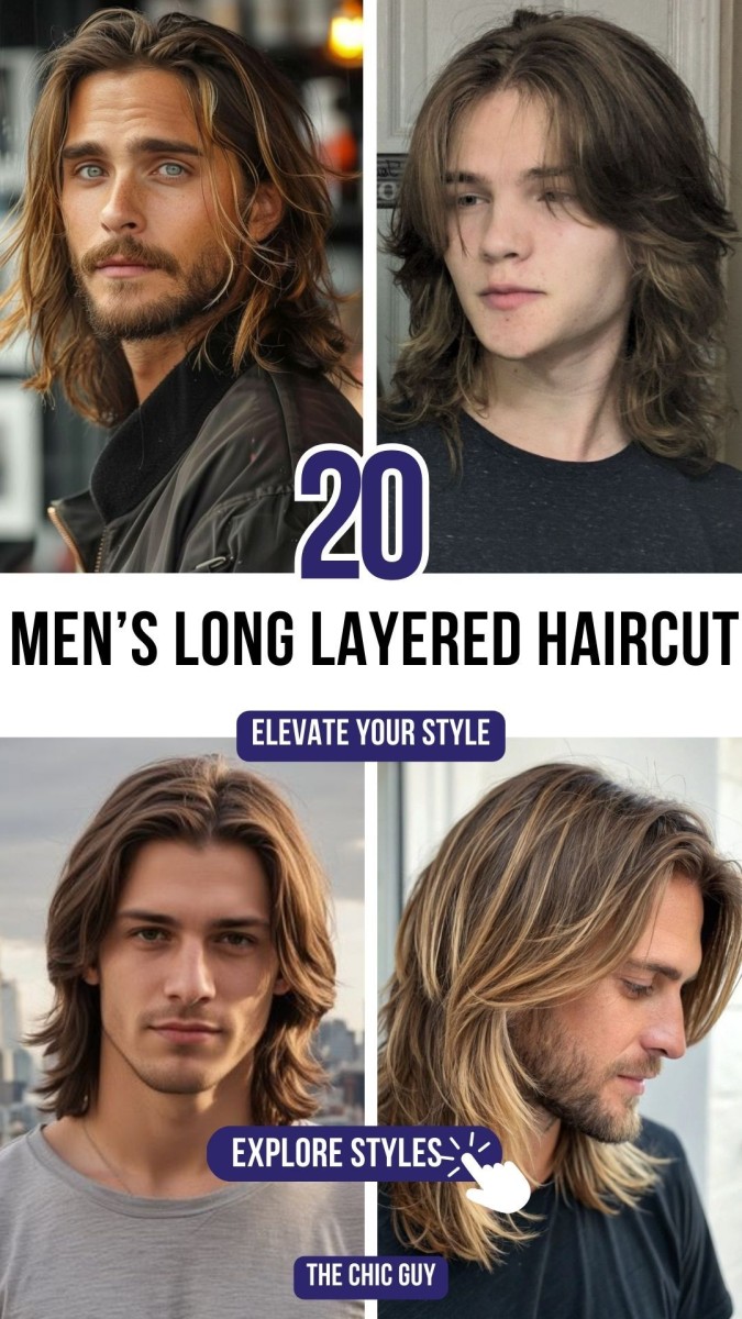 Dégradé cheveux longs homme