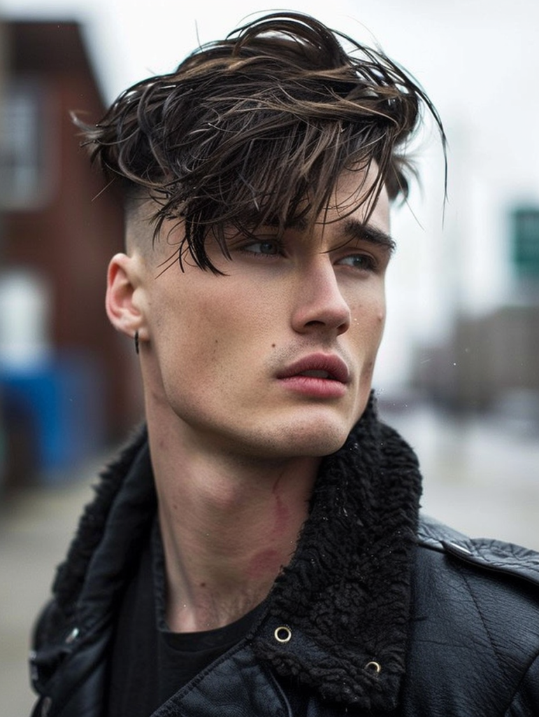 Rasé côtés long dessus