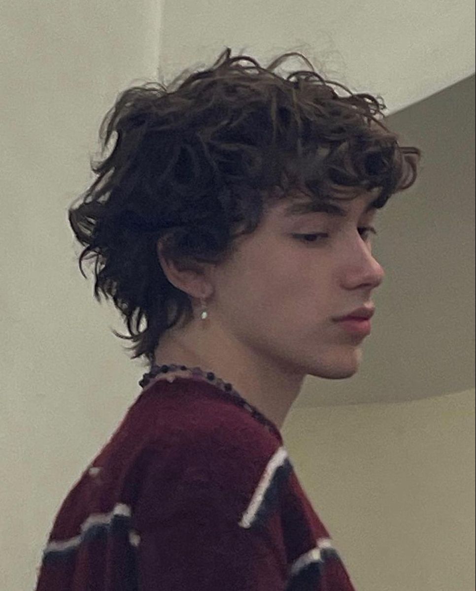 Cheveux bouclés mi-longs homme