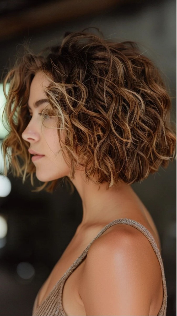 Balayage sur bouclés courts