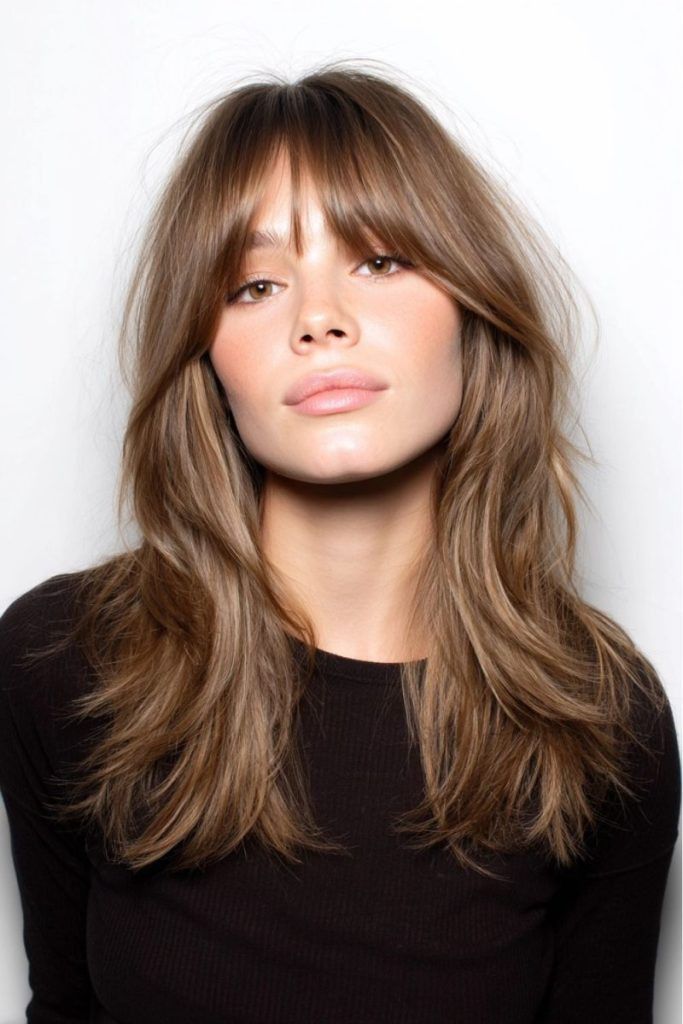 Carré long frange effilée