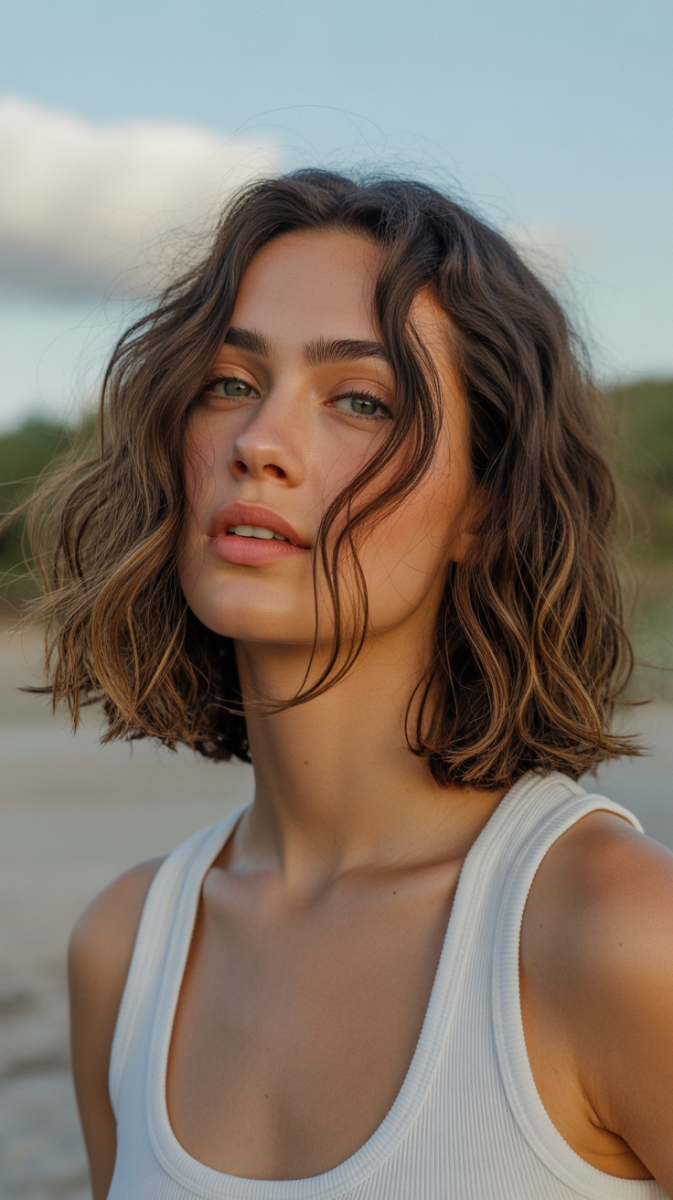 Carré court bouclé structuré