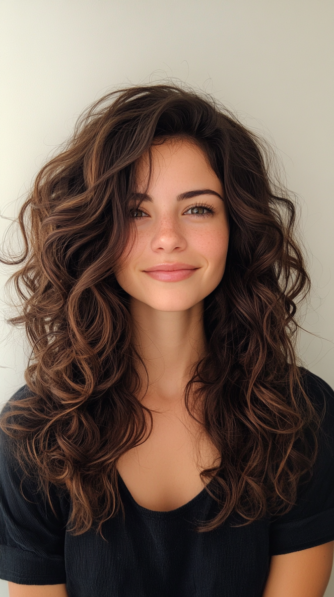 Dégradé sur cheveux bouclés volume