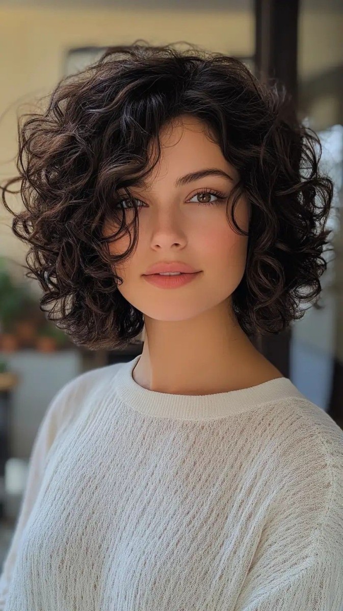 Permanente cheveux courts bouclés