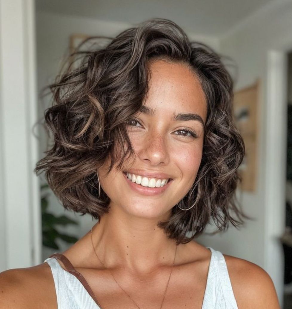 Carré court bouclé naturel