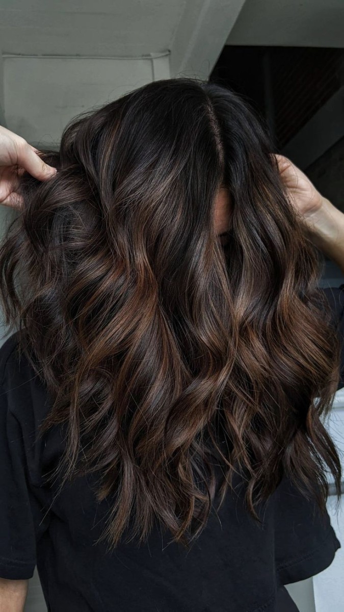 Cheveux noirs méchés