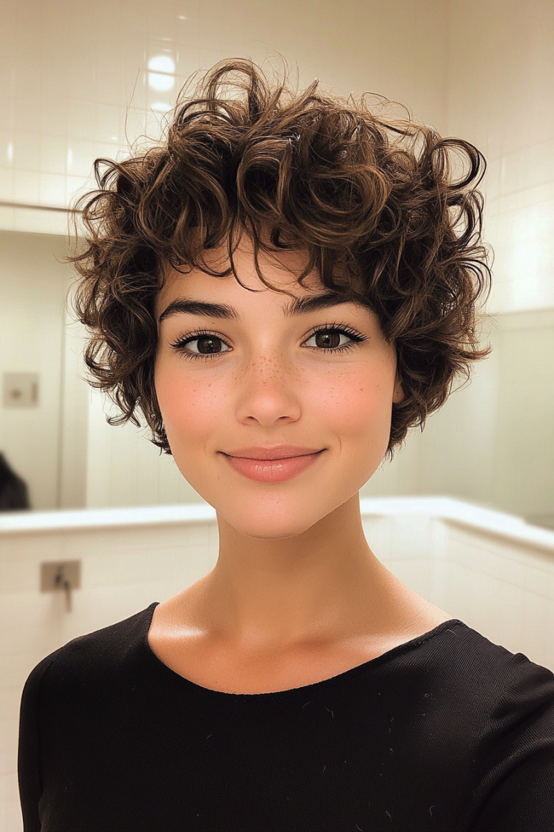 Coupe courte bouclée libérée