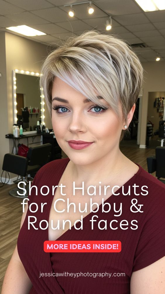 Coupe courte visage rond cheveux fins