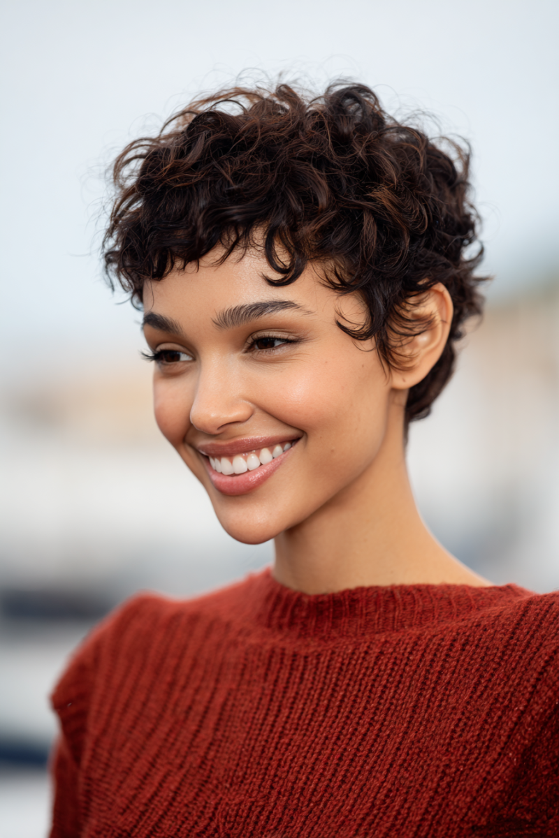 Carré court bouclé naturel