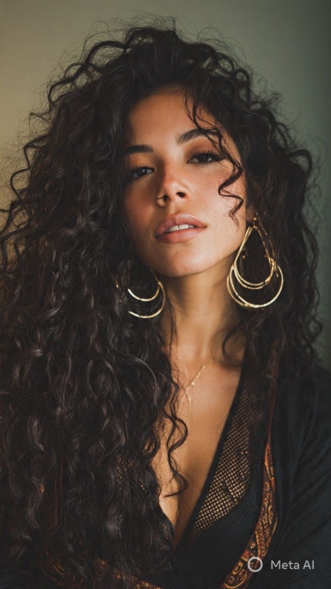 Cheveux frisés naturels femme