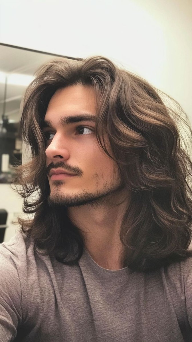 Dégradé cheveux longs homme