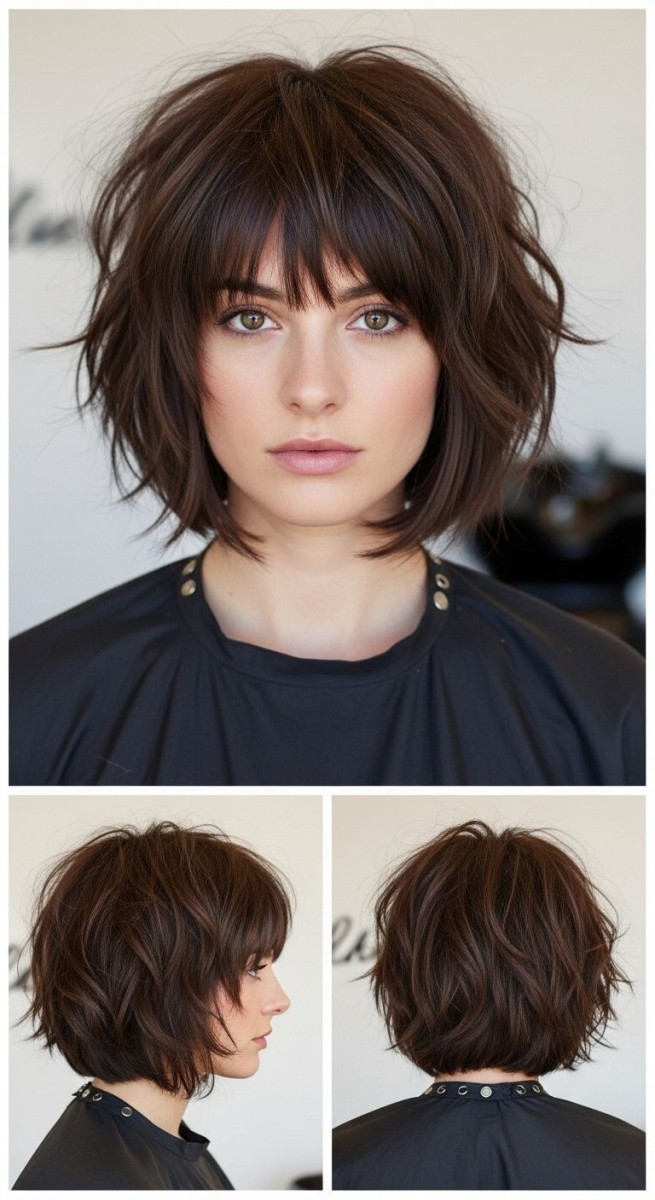 Carré plongeant dégradé frange