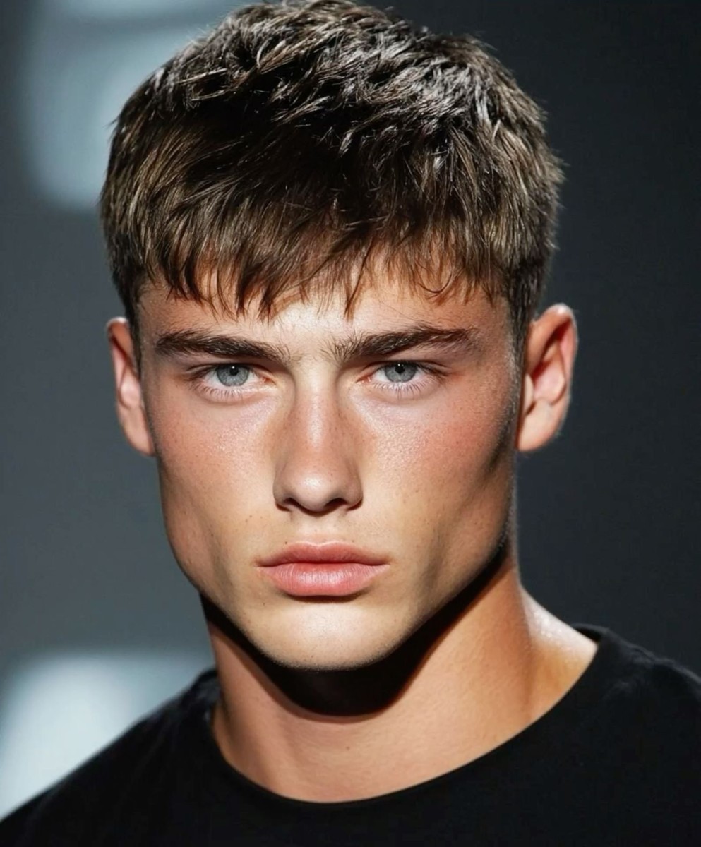 Coupe homme cheveux en avant