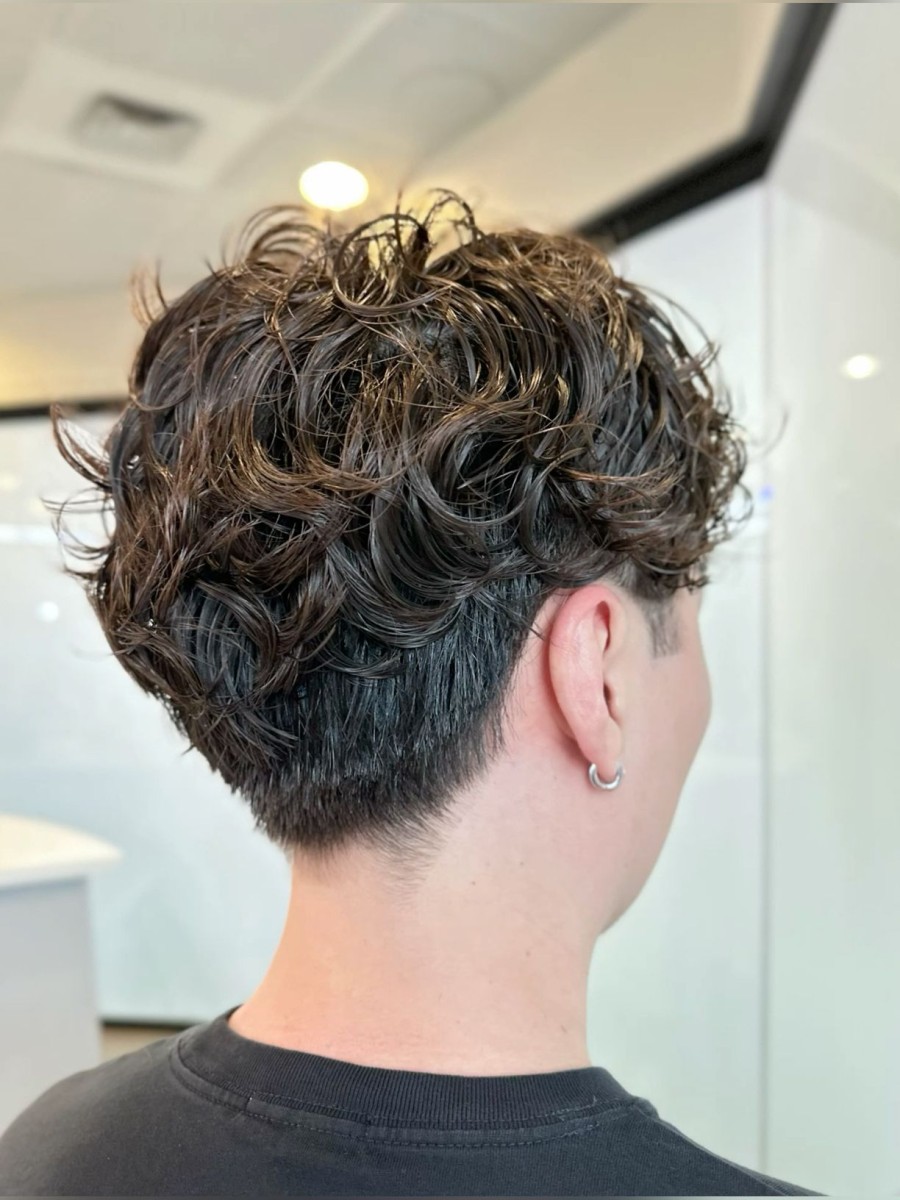 Permanente homme avant après