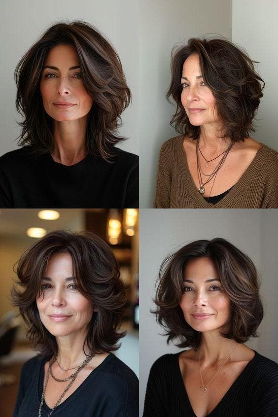 Mi-long dégradé femme