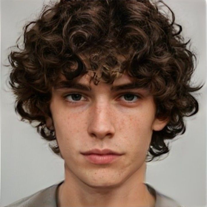 Cheveux bouclés mi-longs homme