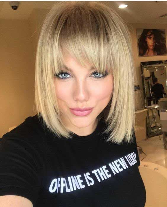 Carré frange effilée