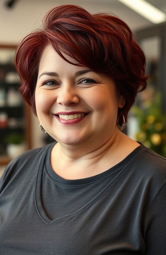 Coupe femme ronde double menton