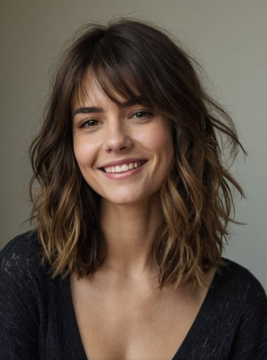 Carré long frange effilée