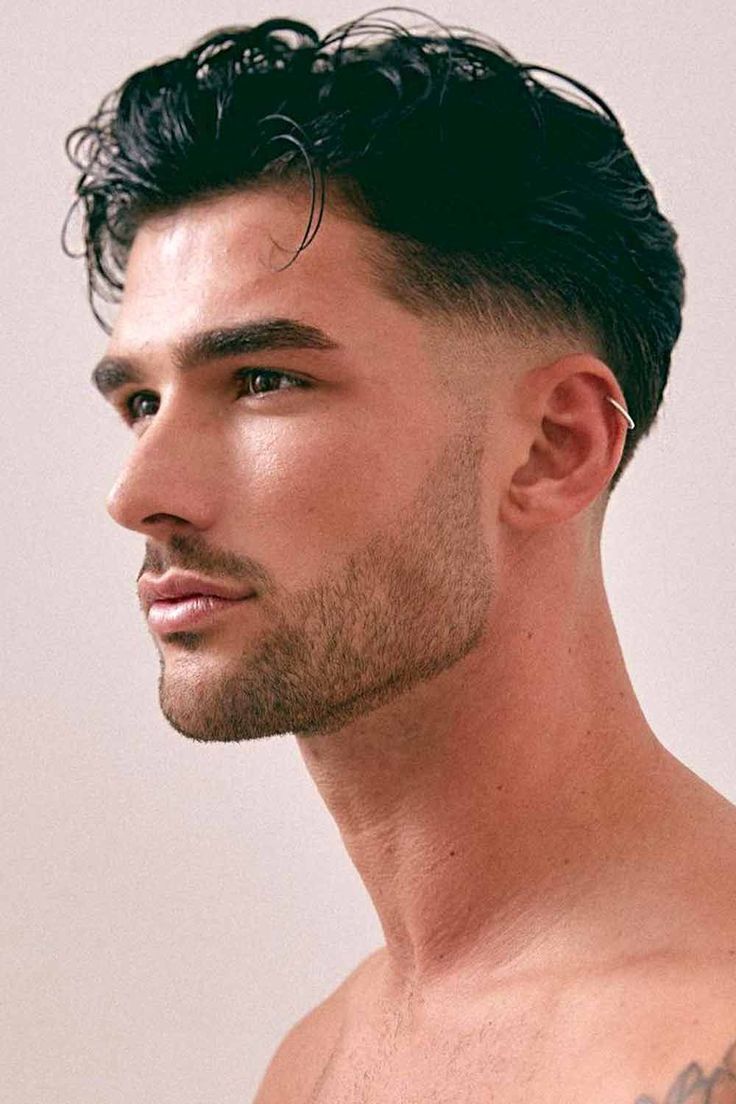 Middle part hair men