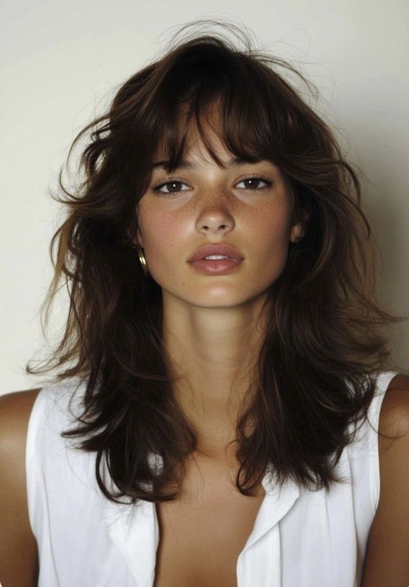 Carré long frange effilée